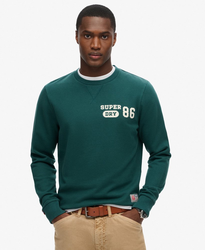 moletom esportivo estampado na cor verde pinho escuro