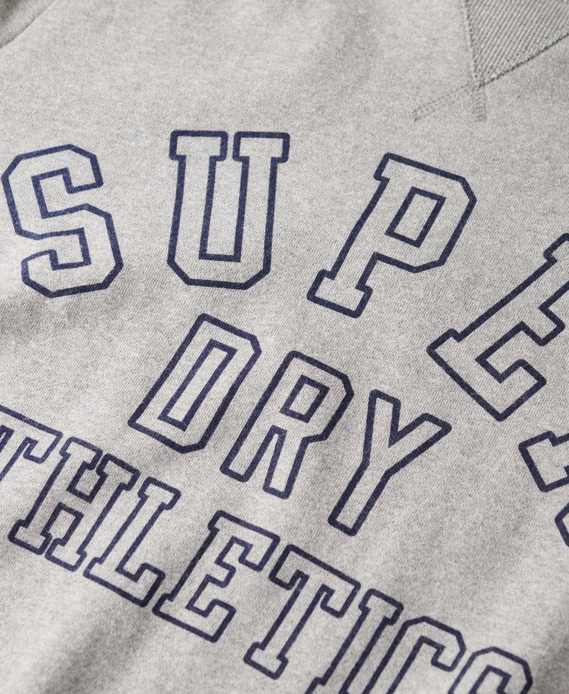 moletom esportivo estampado em cinza mesclado.