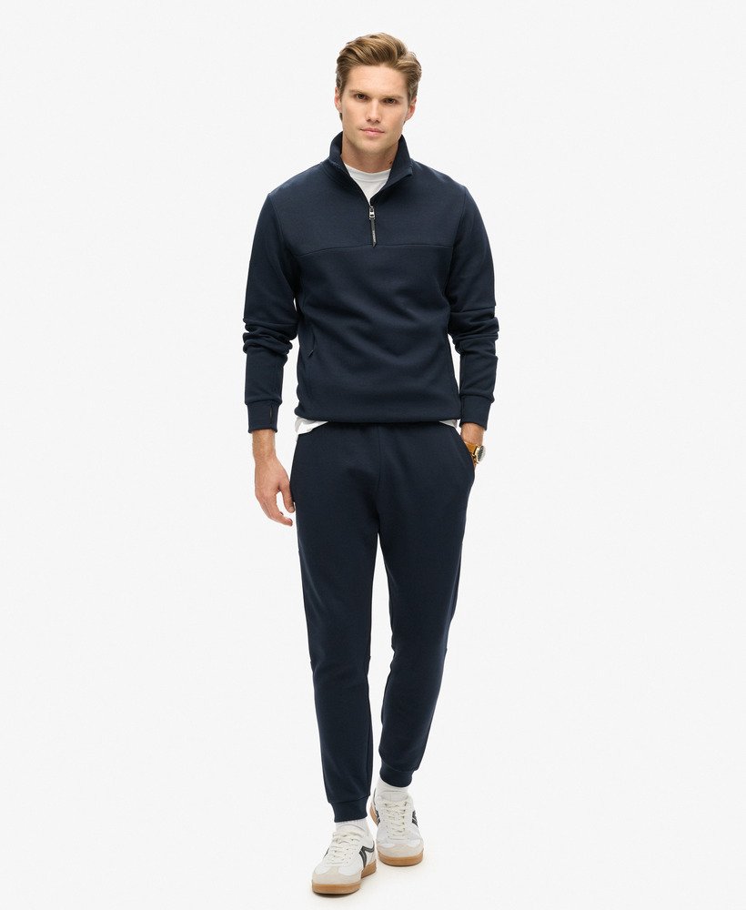 moletom tech loose com meio zíper na cor azul marinho escuro
