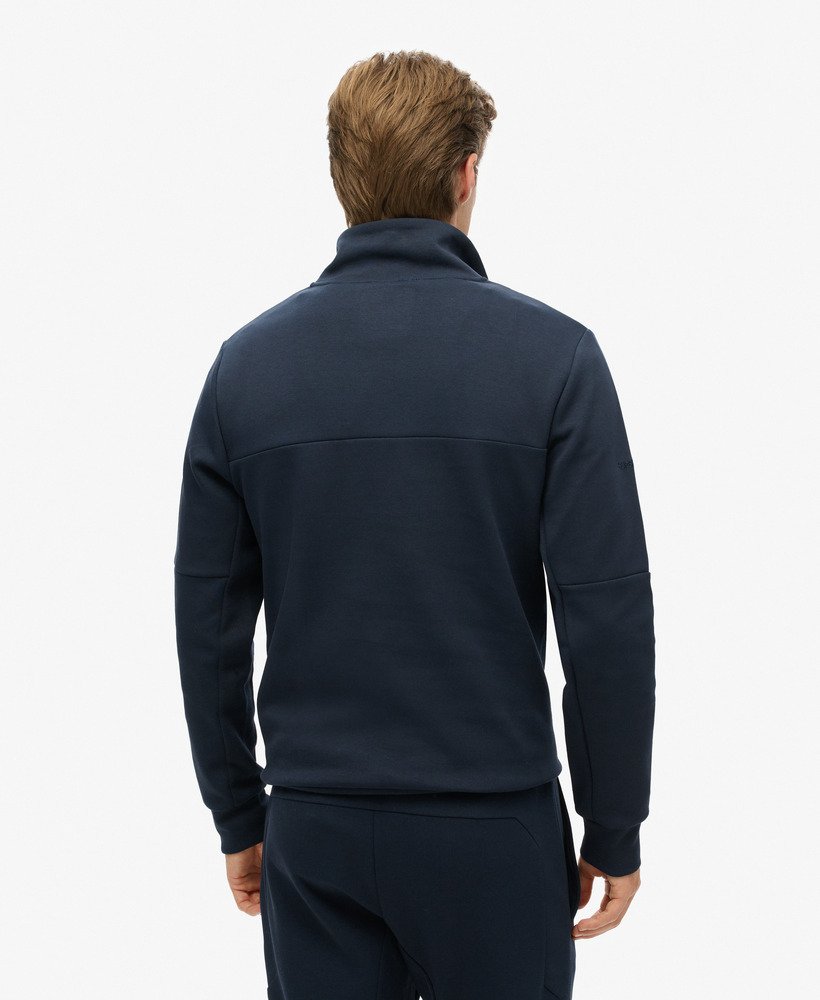 moletom tech loose com meio zíper na cor azul marinho escuro