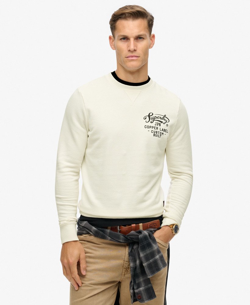 moletom copper label graphic crew na cor creme