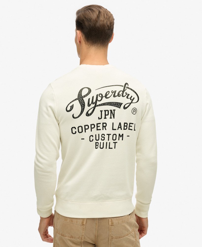 moletom copper label graphic crew na cor creme