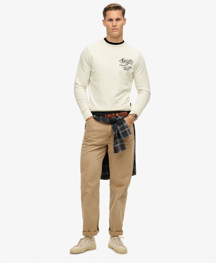 moletom copper label graphic crew na cor creme