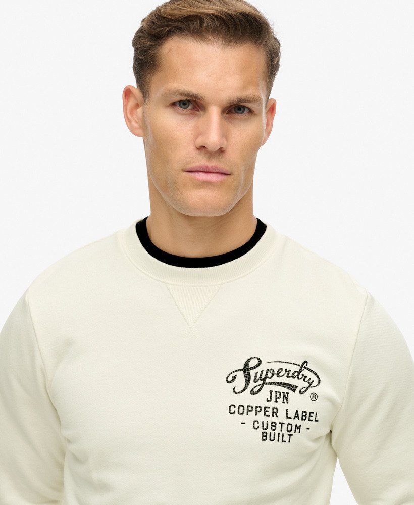 moletom copper label graphic crew na cor creme
