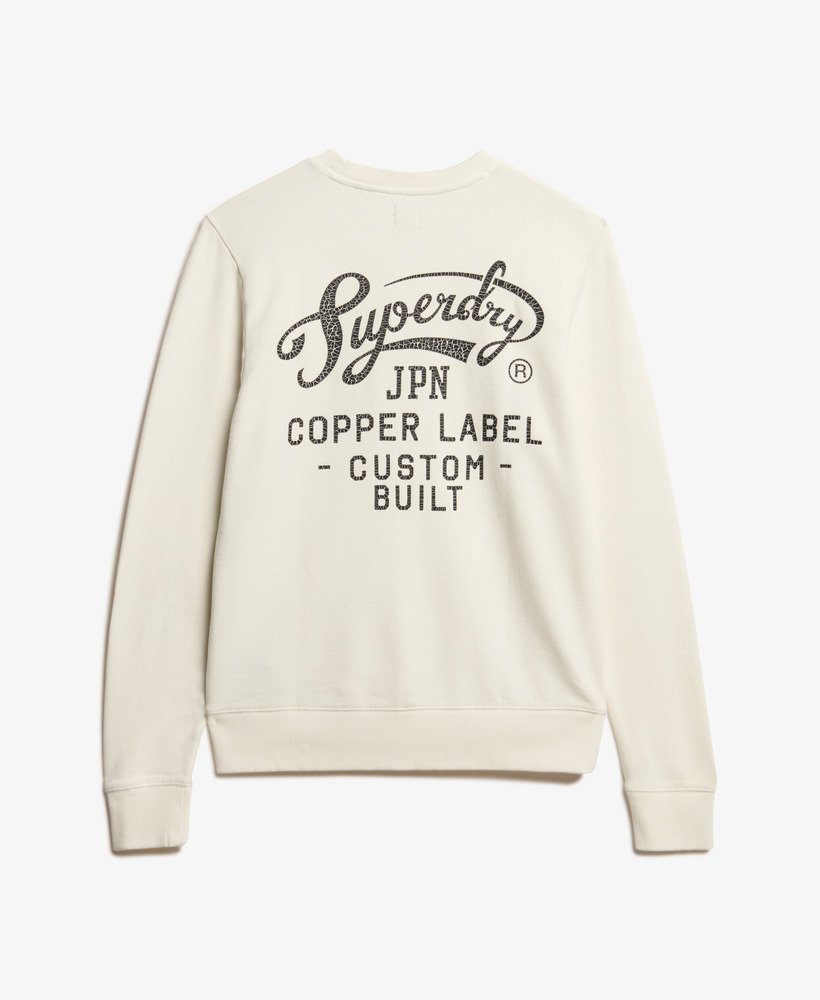 moletom copper label graphic crew na cor creme