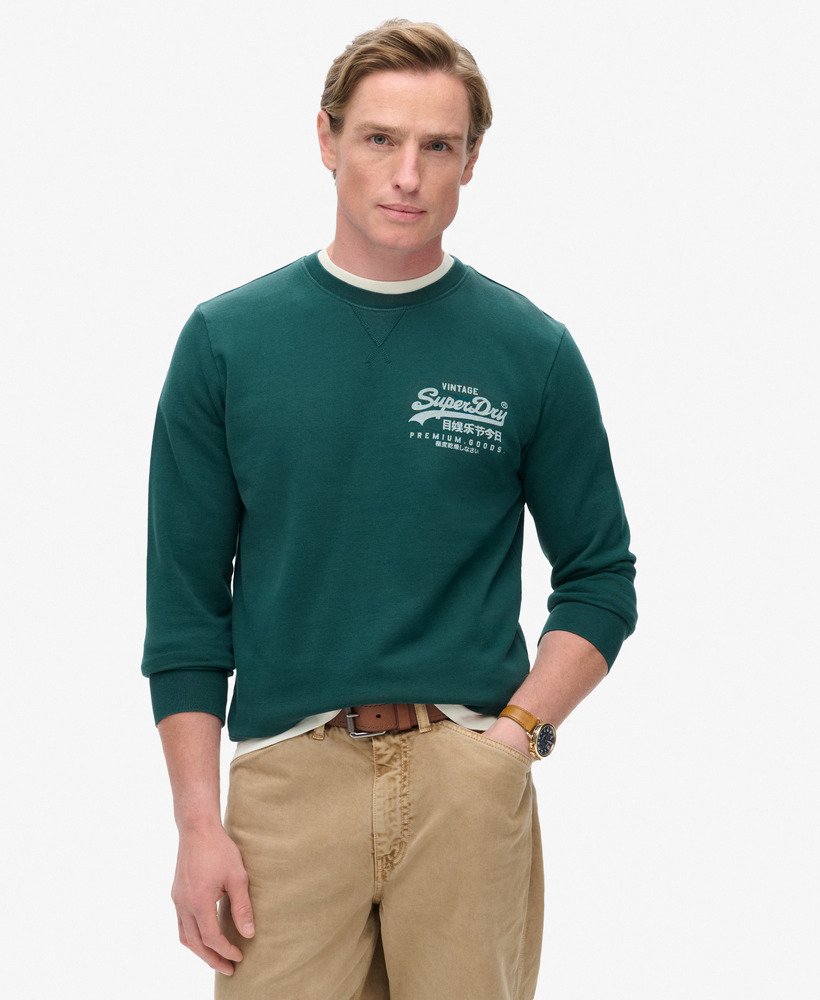 moletom classic vintage logo heritage chest na cor verde pinheiro escuro