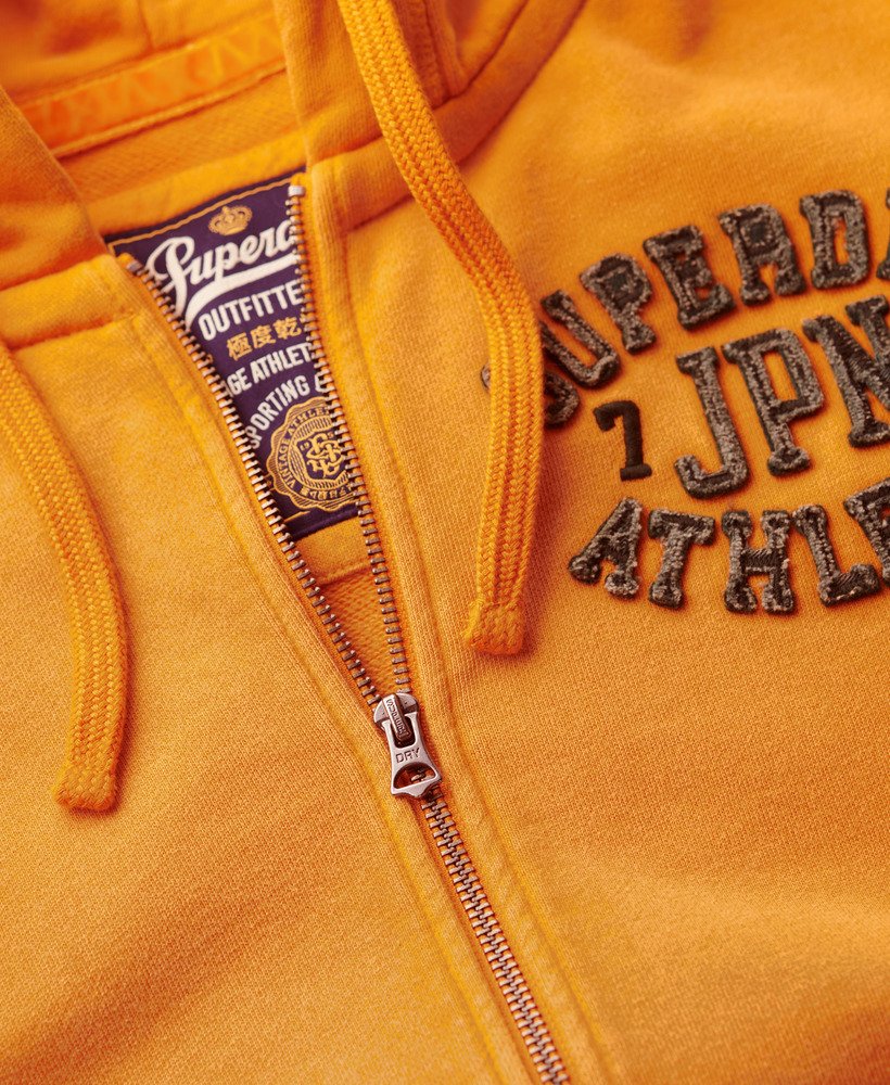 moletom com zíper vintage athletic na cor track gold