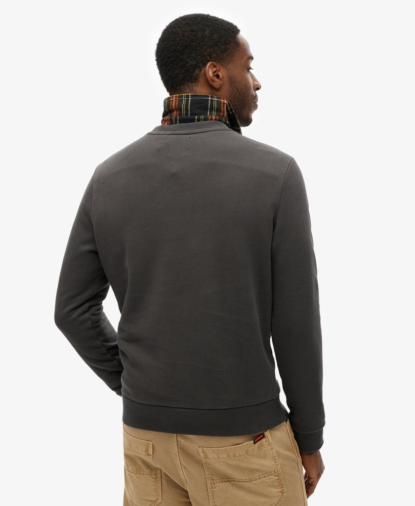 moletom copper label workwear com gola redonda e barra na cor preta lavada
