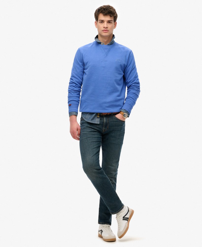 moletom essential logo crew na cor azul chambray