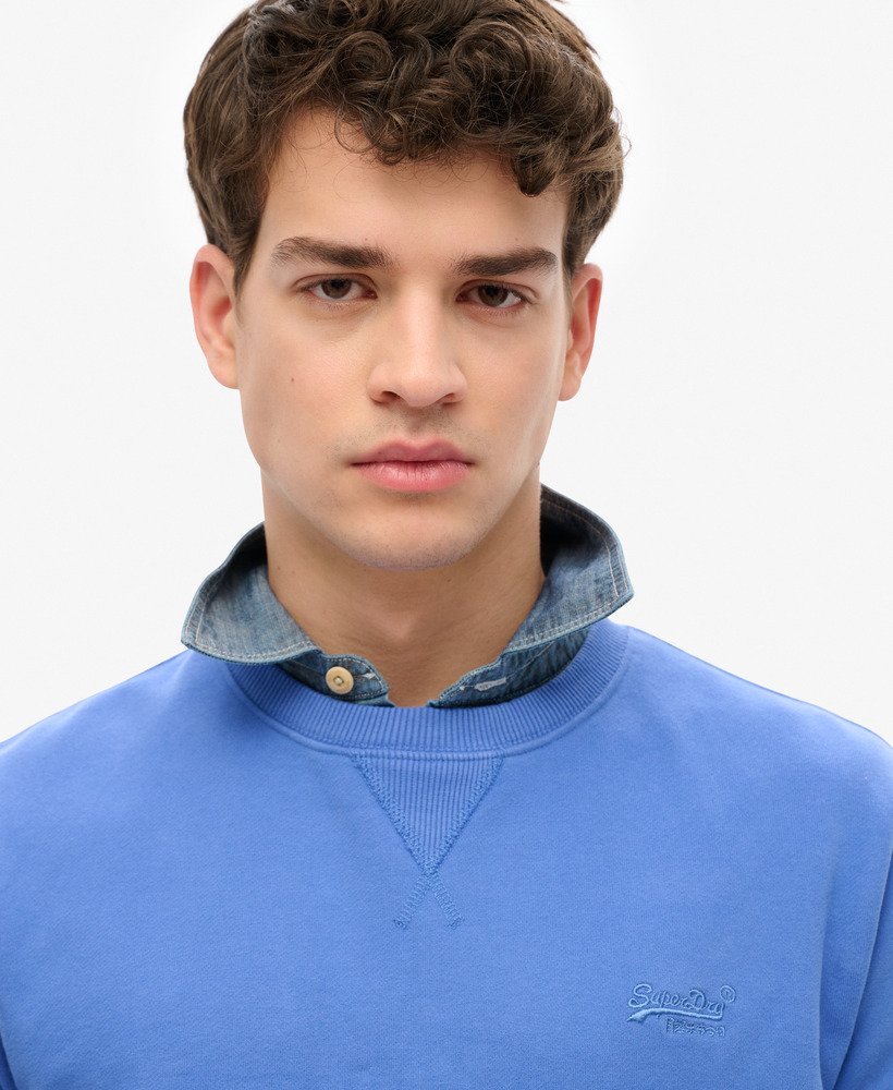 moletom essential logo crew na cor azul chambray