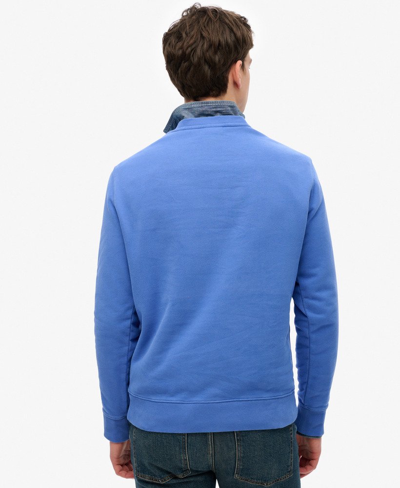 moletom essential logo crew na cor azul chambray