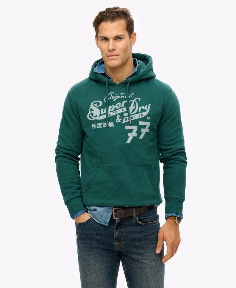 Moletom com capuz Leather & Boot Co Script