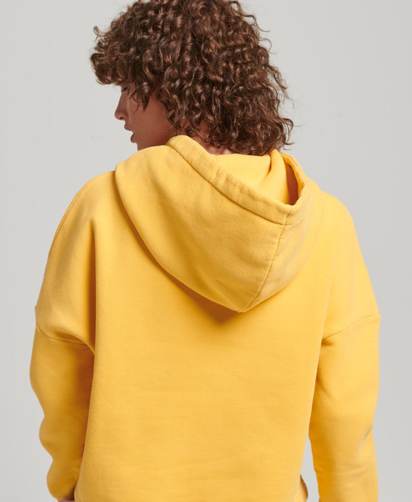 moletom com capuz e logo gráfico arco-íris em amarelo pigmentado