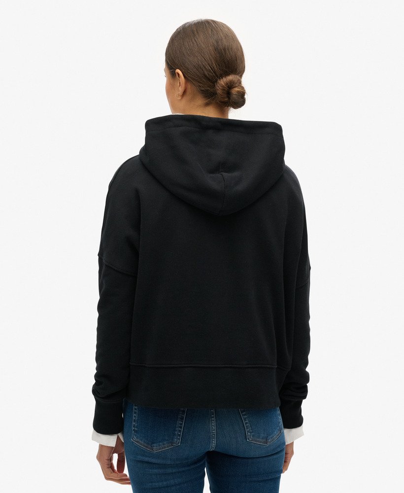 moletom com capuz core sport cropped box na cor preta