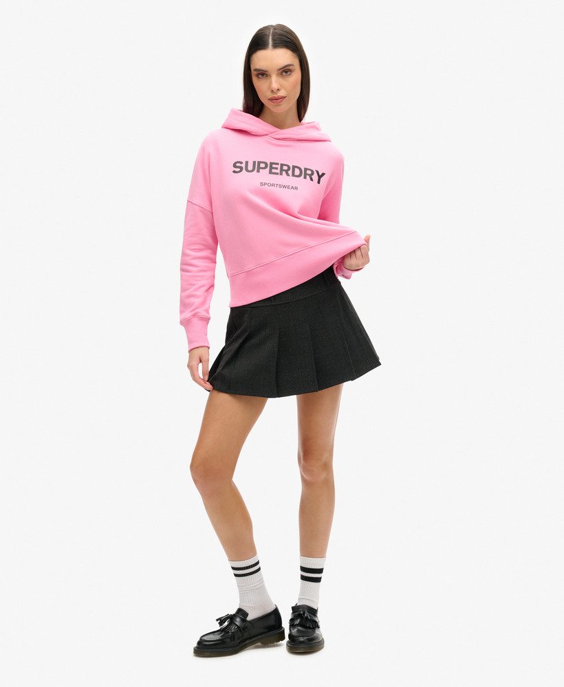 moletom com capuz core sport cropped box na cor rosa marne