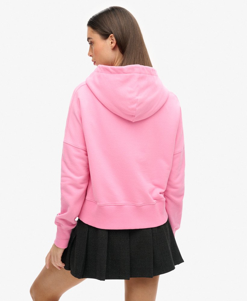 moletom com capuz core sport cropped box na cor rosa marne