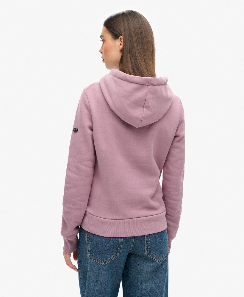 moletom com capuz e estampa vintage japonesa com logo na cor lilás dazed.
