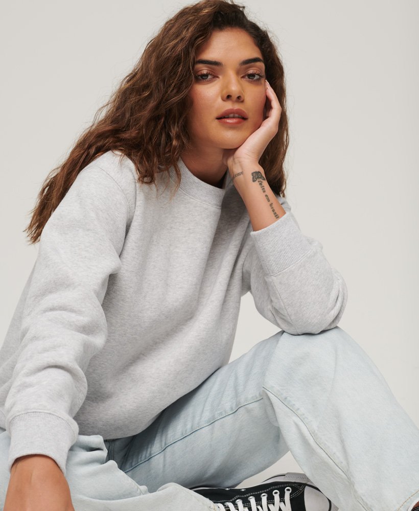moletom essential logo relaxed fit na cor glacier grey mescl