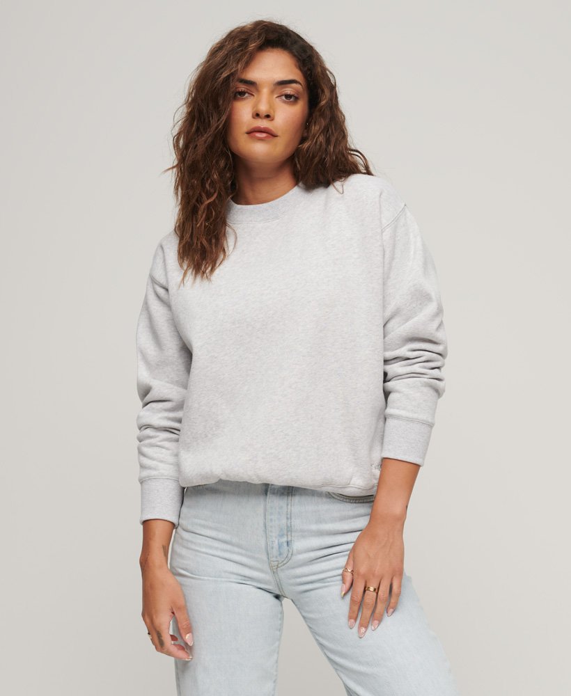moletom essential logo relaxed fit na cor glacier grey mescl