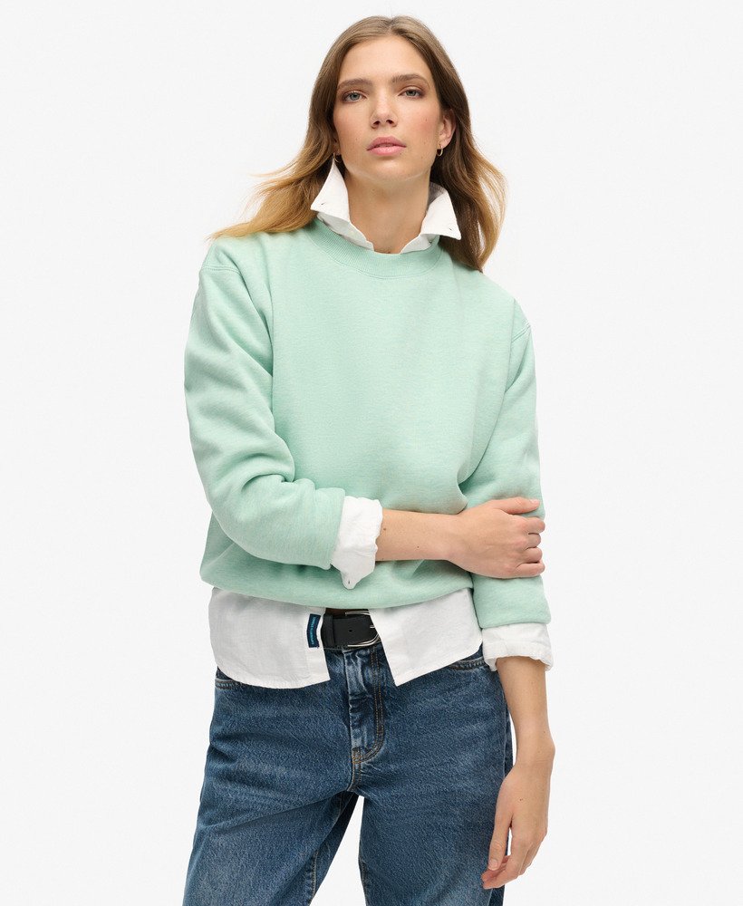 moletom essential logo relaxed fit na cor verde menta mesclado