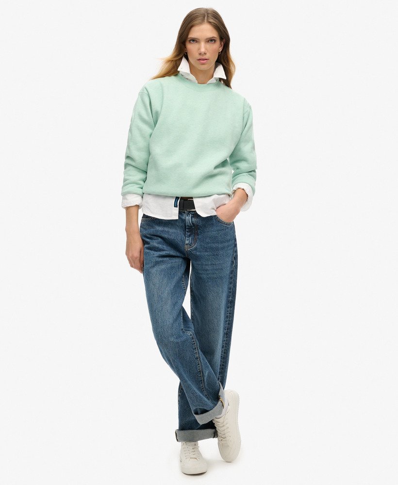 moletom essential logo relaxed fit na cor verde menta mesclado