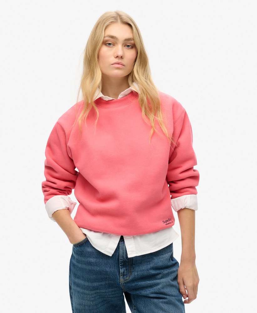 moletom essential logo relaxed fit na cor rosa camping