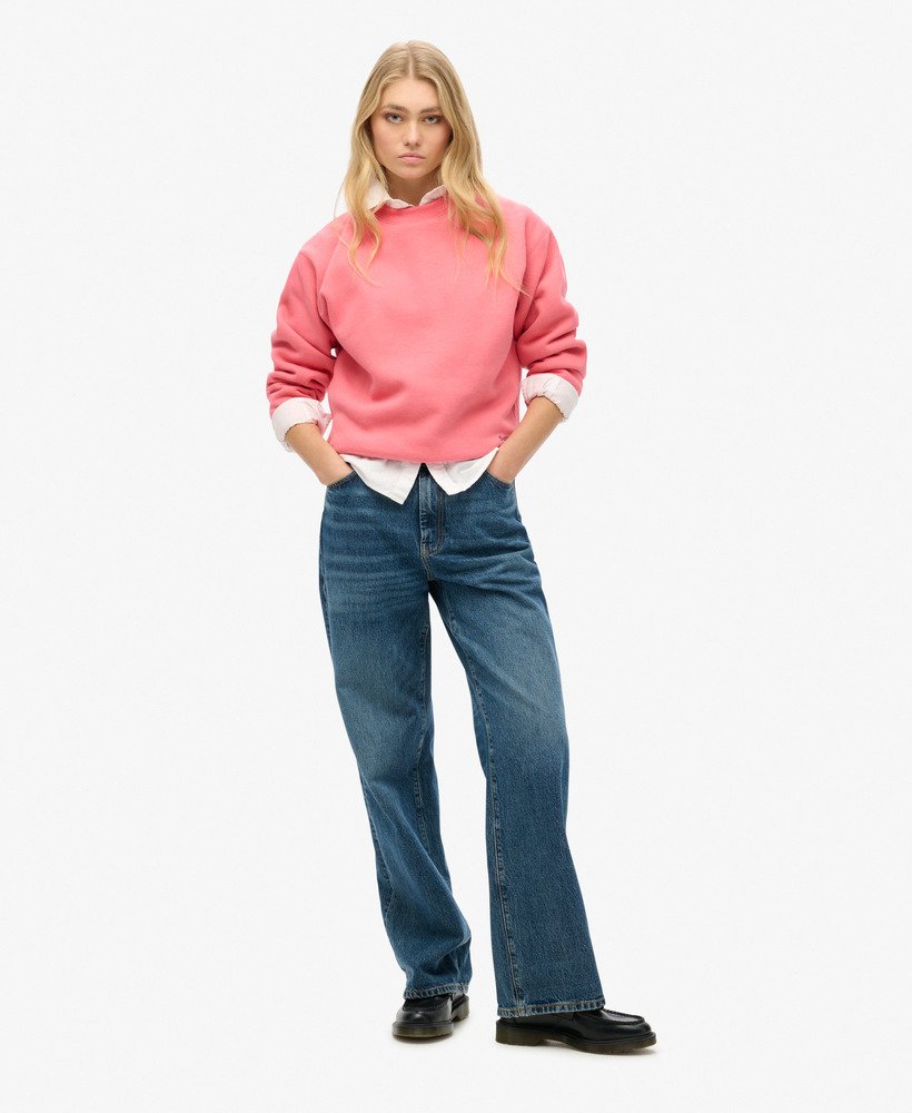 moletom essential logo relaxed fit na cor rosa camping