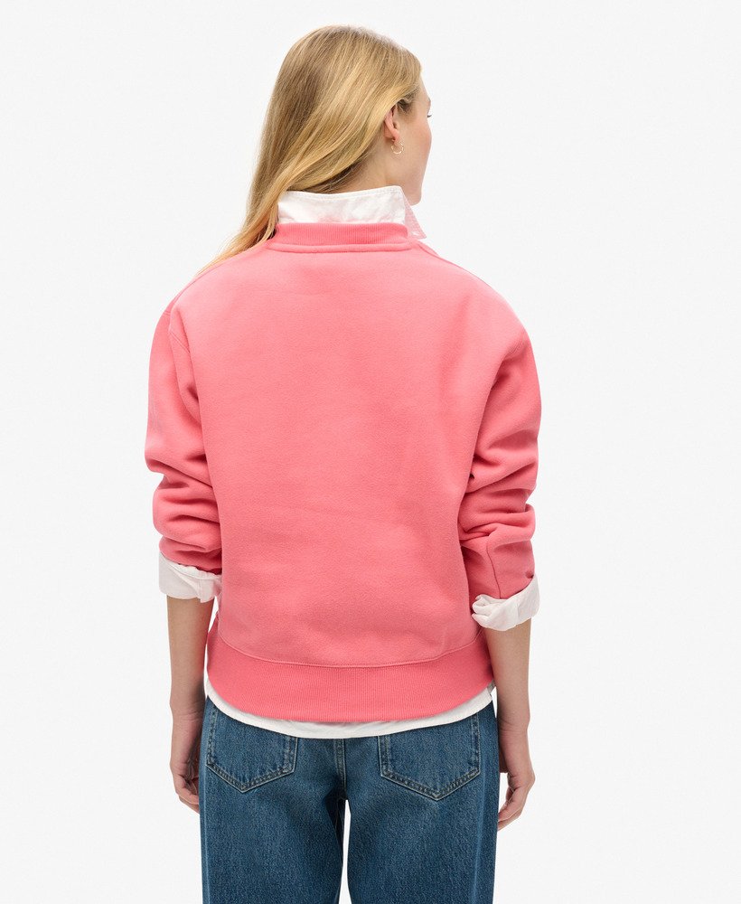 moletom essential logo relaxed fit na cor rosa camping