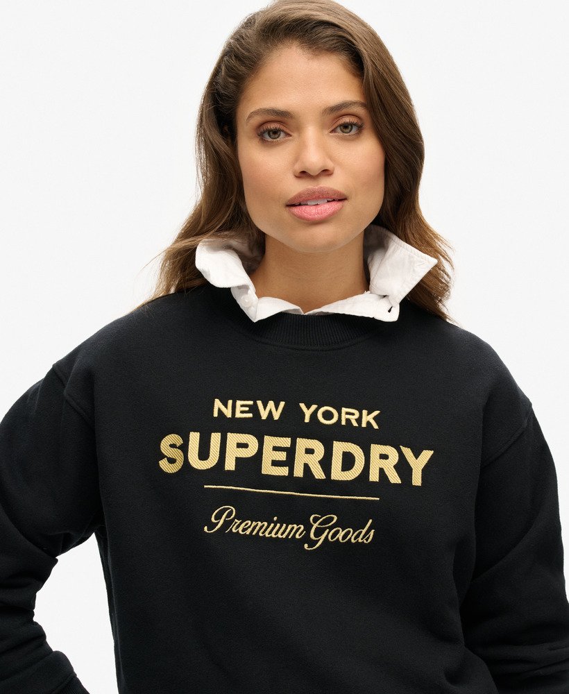 moletom luxe metallic logo na cor preta