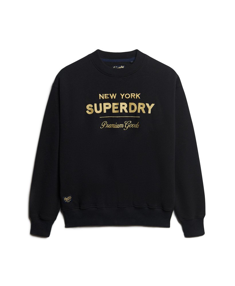 moletom luxe metallic logo na cor preta