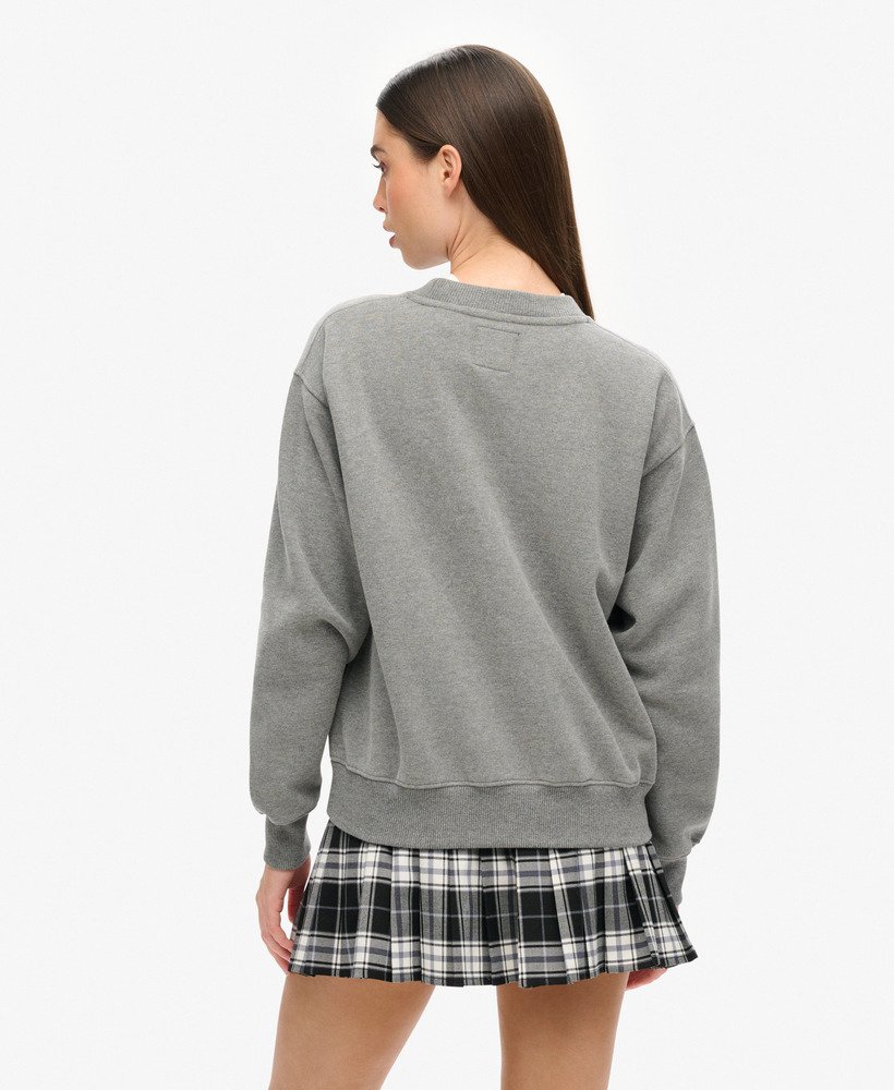 moletom luxe com logo metálico em cinza mesclado intenso