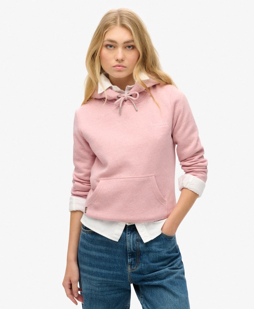 moletom com capuz essential logo na cor rosa mescla la soft pink.