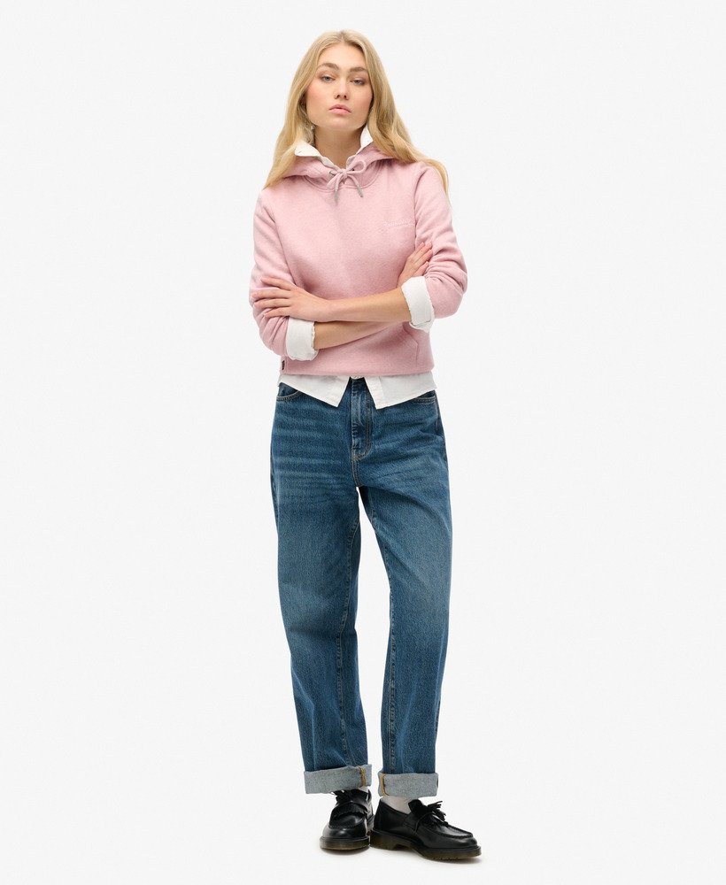 moletom com capuz essential logo na cor rosa mescla la soft pink.