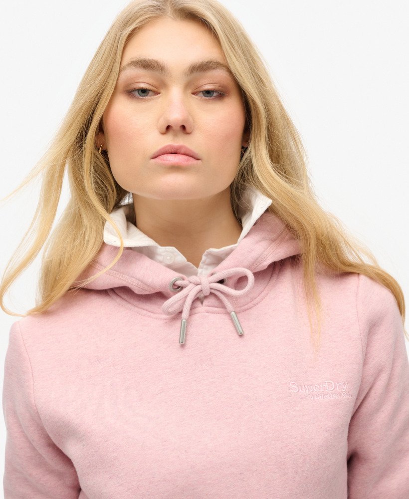moletom com capuz essential logo na cor rosa mescla la soft pink.
