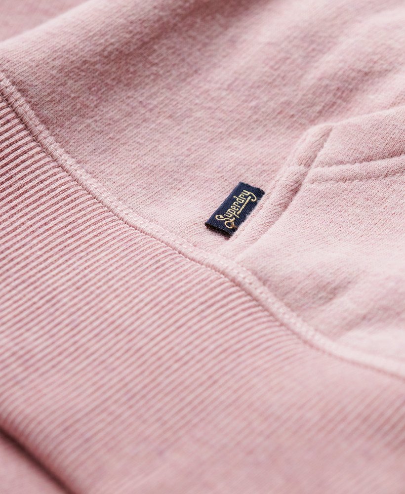moletom com zíper e logo essencial na cor rosa mescla la soft pink.