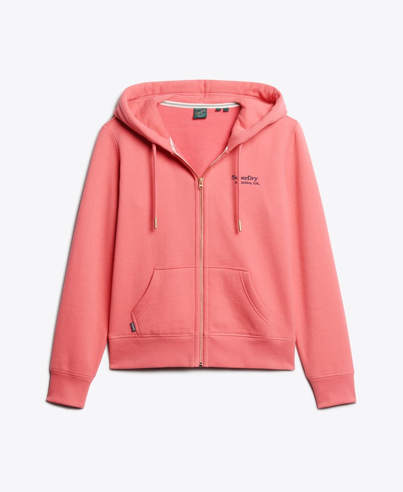 moletom com zíper e logo essencial na cor rosa camping