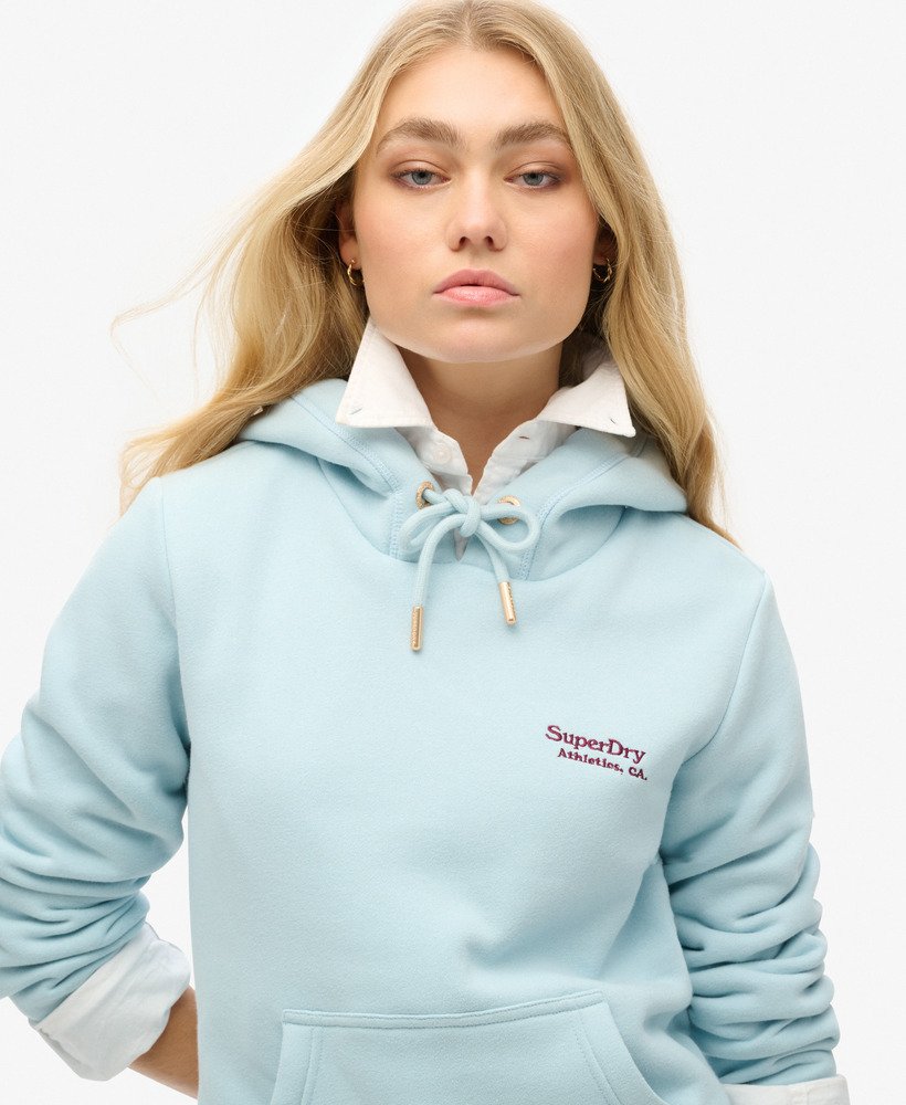 moletom com capuz essential logo na cor azul celeste de inverno