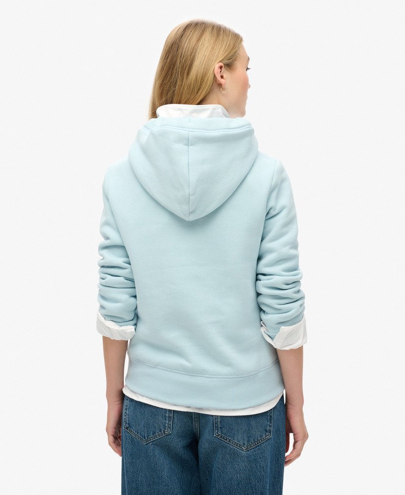 moletom com capuz essential logo na cor azul celeste de inverno