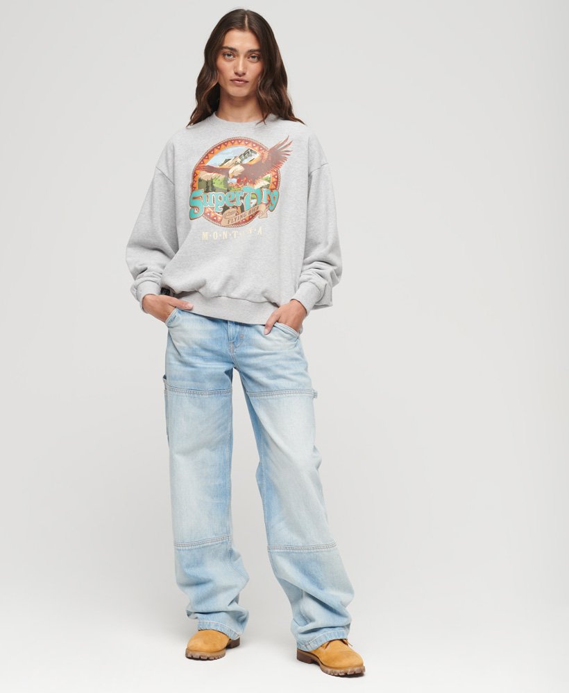 moletom travel souvenir graphic crew na cor flake grey mescl