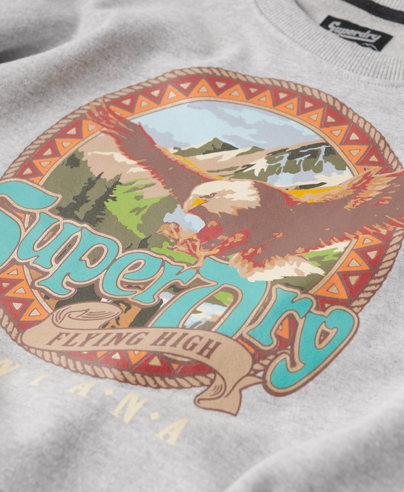 moletom travel souvenir graphic crew na cor flake grey mescl