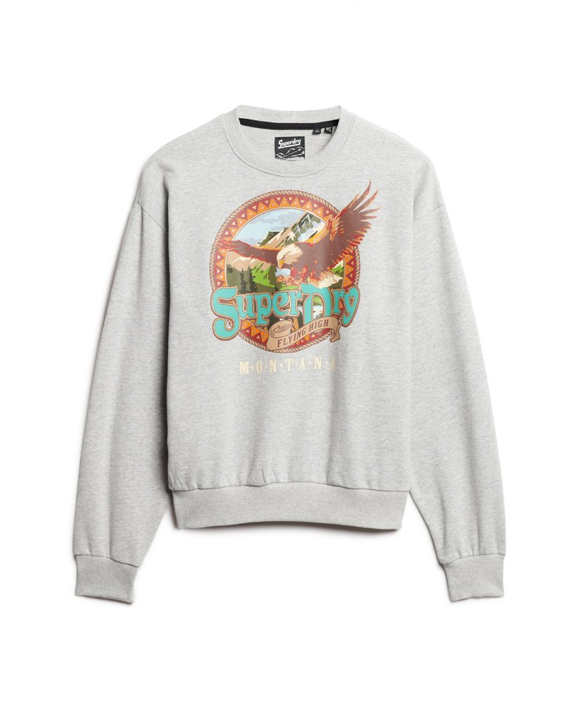 moletom travel souvenir graphic crew na cor flake grey mescl