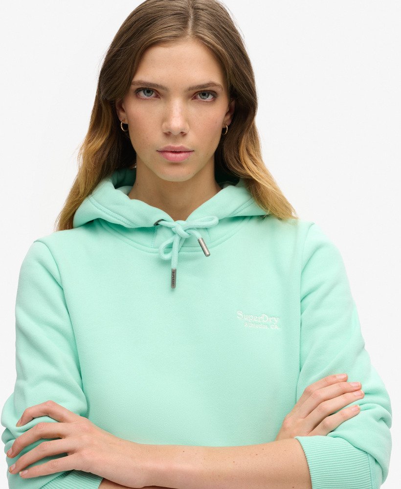 moletom com capuz essential logo na cor verde beach glass