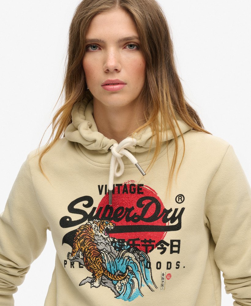 moletom com capuz tokyo vintage logo graphic na cor verde espuma das marés