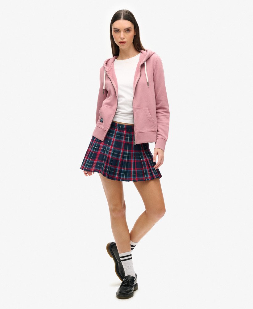 moletom com zíper archived com detalhes em roxo rosa nostalgia