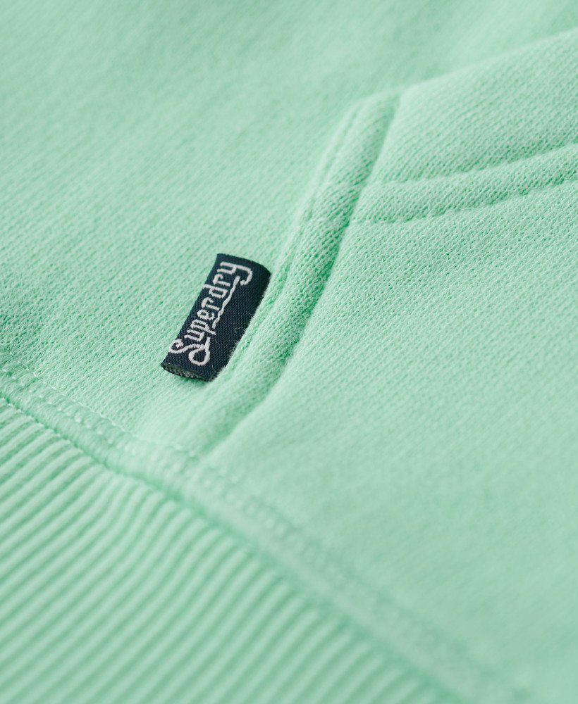 moletom com zíper e logo essencial na cor verde beach glass