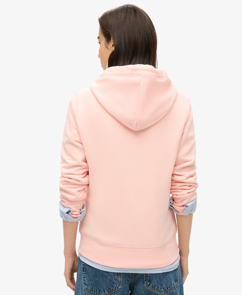 moletom com zíper e logo essencial na cor rosa claro