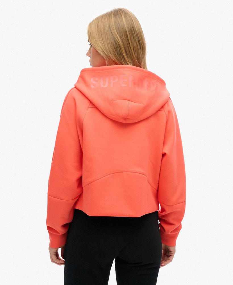moletom com zíper sport tech relaxed na cor coral vibrante