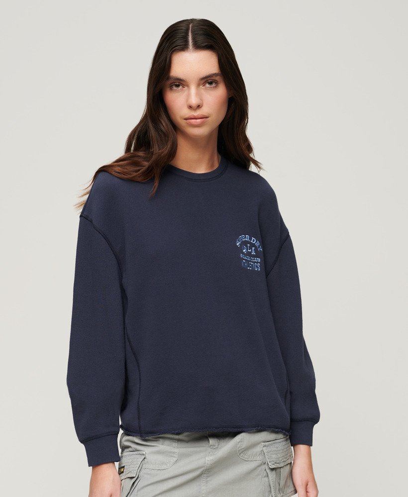 moletom athletic essentials na cor azul marinho mais intenso