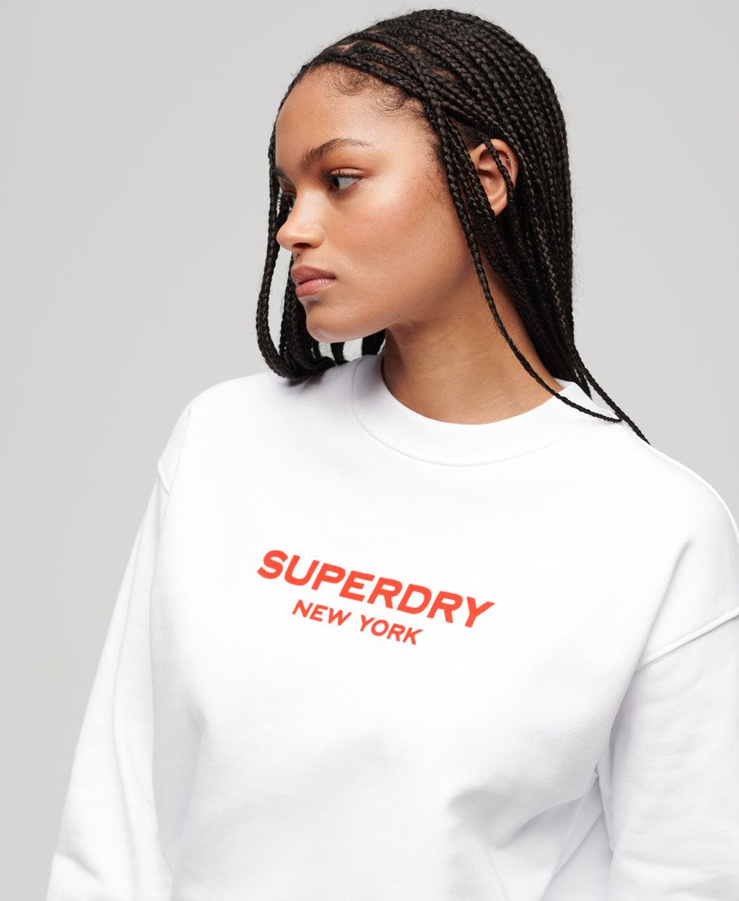 moletom sport luxe crew na cor branco brilhante