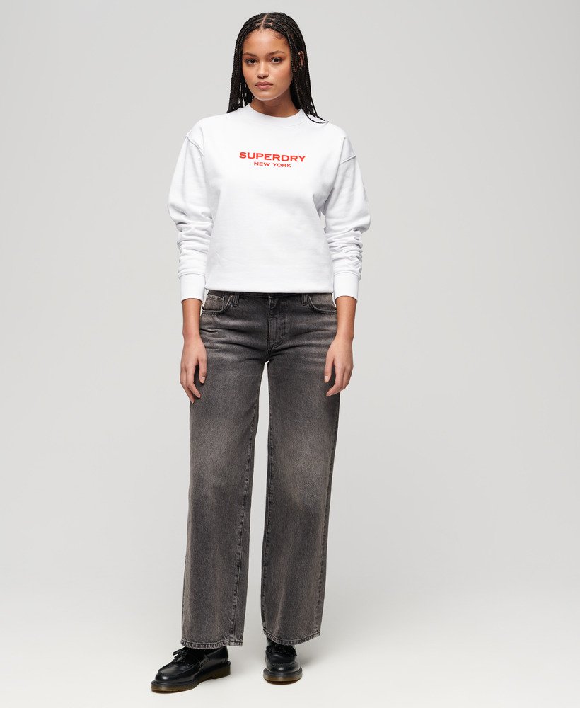 moletom sport luxe crew na cor branco brilhante
